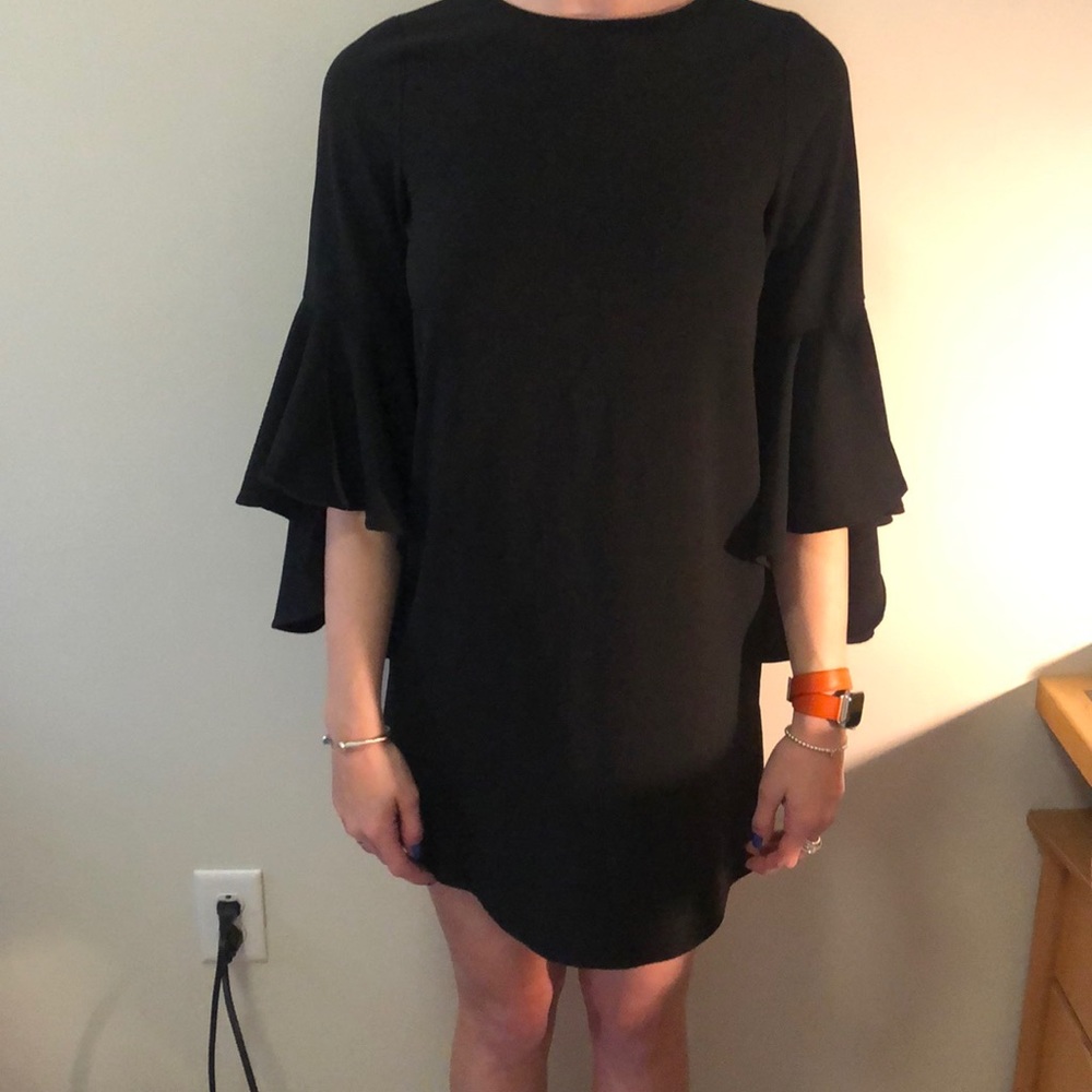 black mini dress